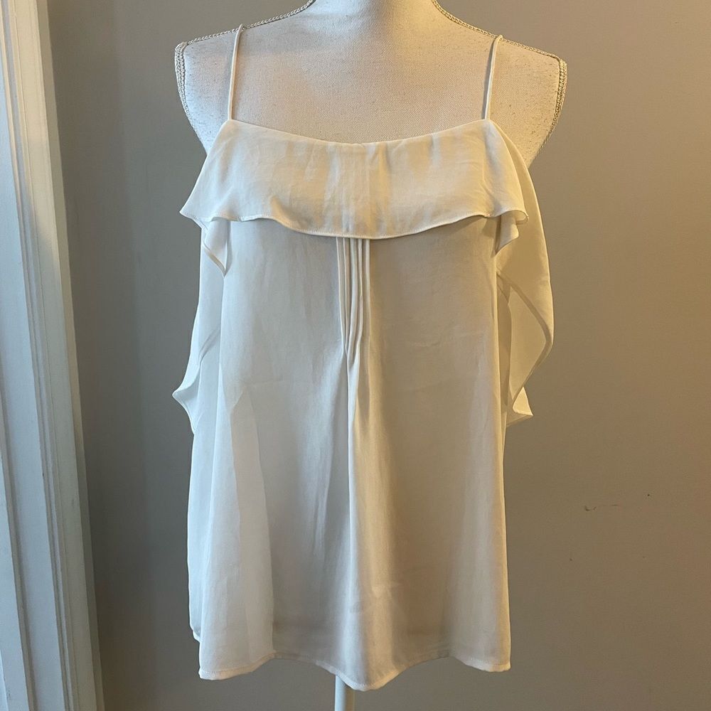 Under Skies White Ruffled Blouse
